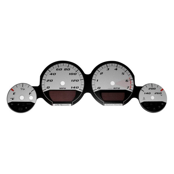 US Speedo® - Daytona Edition Gauge Face Kit with Silver Night Lettering Color, Silver, 140 MPH