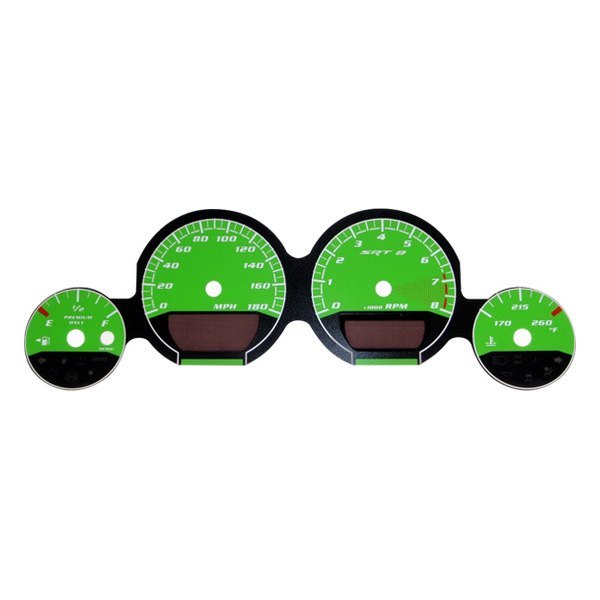 US Speedo® - Daytona Edition Gauge Face Kit with Green Night Lettering Color, Green, 180 MPH