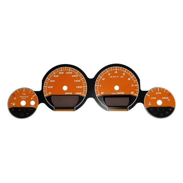 US Speedo® - Daytona Edition Gauge Face Kit with Orange Night Lettering Color, Orange, 180 MPH