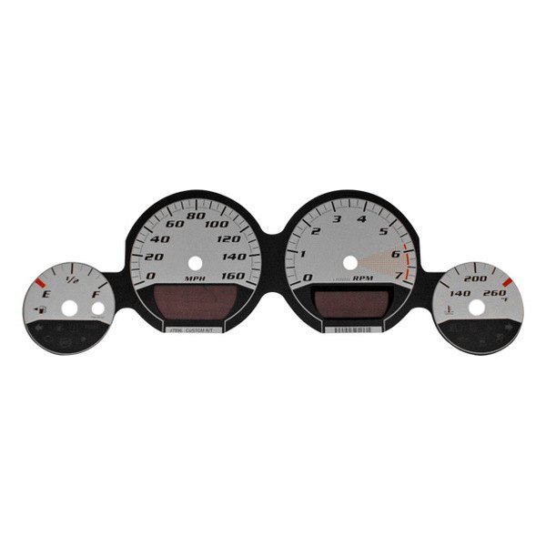 US Speedo® - Daytona Edition Gauge Face Kit with Silver Night Lettering Color, Silver, 160 MPH