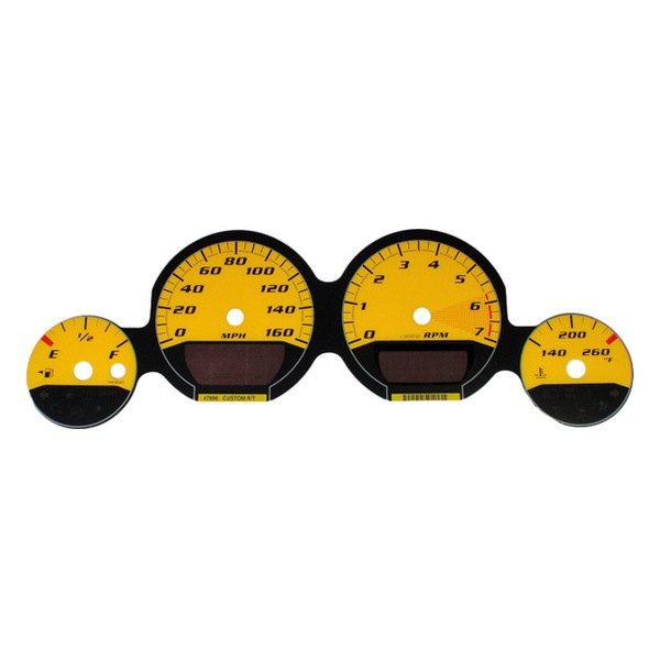 US Speedo® - Daytona Edition Gauge Face Kit with Yellow Night Lettering Color, Yellow, 160 MPH