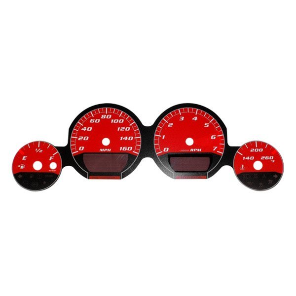 US Speedo® - Daytona Edition Gauge Face Kit with Red Night Lettering Color, Red, 160 MPH