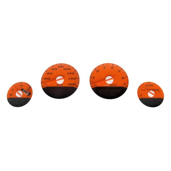 US Speedo® - Daytona Edition Gauge Face Kit with Orange Night Lettering Color, Orange, 160 MPH