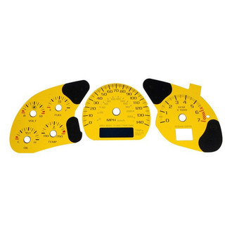 US Speedo® - Daytona Edition Gauge Face Kit with Blue Night Lettering Color, Yellow, 140 MPH