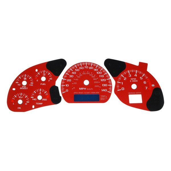 US Speedo® - Daytona Edition Gauge Face Kit with Blue Night Lettering Color, Red, 140 MPH