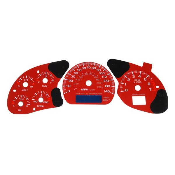 US Speedo® - Daytona Edition Gauge Face Kit with Blue Night Lettering Color, Red, 140 MPH