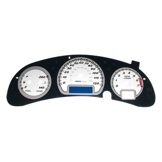 US Speedo® - Daytona Edition Gauge Face Kit with Blue Night Lettering Color, White, 120 MPH