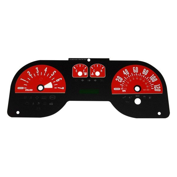 US Speedo® - Daytona Edition Gauge Face Kit with White Night Lettering Color, Red, 120 MPH