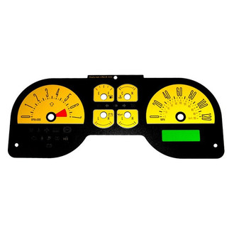 US Speedo® - Daytona Edition Gauge Face Kit with White Night Lettering Color, Yellow, 120 MPH