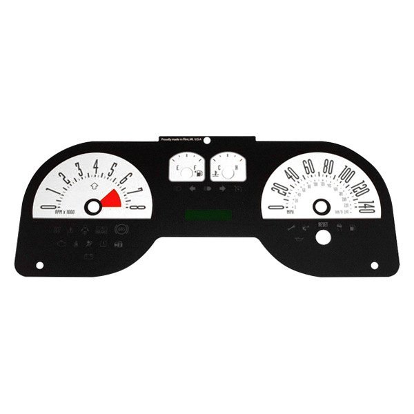US Speedo® - Daytona Edition Gauge Face Kit with Green Night Lettering Color, White, 140 MPH