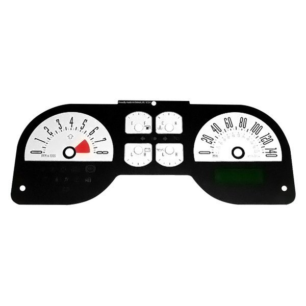 US Speedo® - Daytona Edition Gauge Face Kit with OEM Night Lettering Color, White, 140 MPH