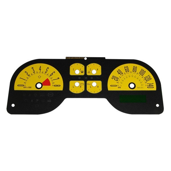 US Speedo® - Daytona Edition Gauge Face Kit with OEM Night Lettering Color, Yellow, 140 MPH