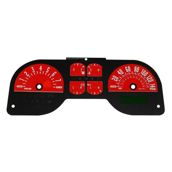 US Speedo® - Daytona Edition Gauge Face Kit with OEM Night Lettering Color, Red, 140 MPH