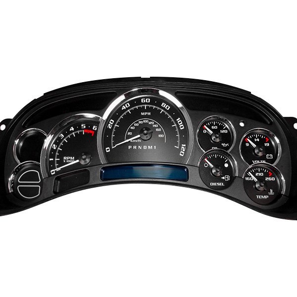 US Speedo® - Escalade Edition Gauge Face Kit with Chrome Lens, Black, 120 MPH