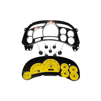 US Speedo® - Escalade Edition Gauge Face Kit with Chrome Lens, Yellow, 120 MPH