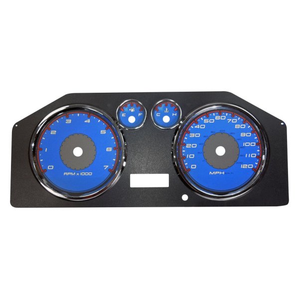 US Speedo® - Daytona Edition Gauge Face Kit with White Night Lettering Color, Blue, 120 MPH
