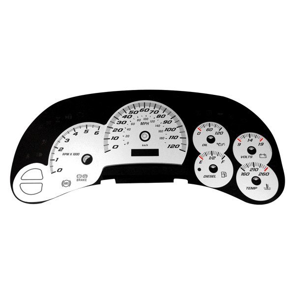 US Speedo® - Daytona Edition Gauge Face Kit with Blue Night Lettering Color, White, 120 MPH