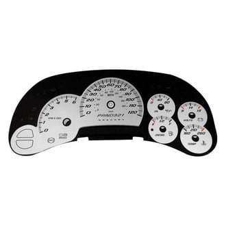 US Speedo® - Daytona Edition Gauge Face Kit with Blue Night Lettering Color, Silver, 120 MPH