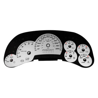 US Speedo® - Daytona Edition Gauge Face Kit with Blue Night Lettering Color, Silver, 120 MPH