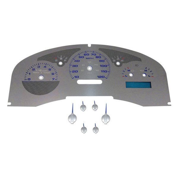 US Speedo® - Stainless Steel Gauge Face Kit with Blue Numbers