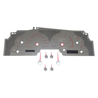 US Speedo® - Stainless Steel Gauge Face Kit with Red Numbers, 100 MPH