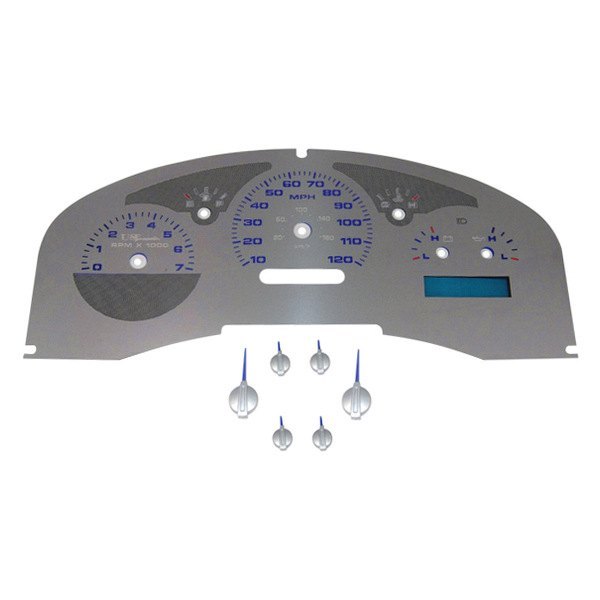 US Speedo® - Stainless Steel Gauge Face Kit with Blue Numbers