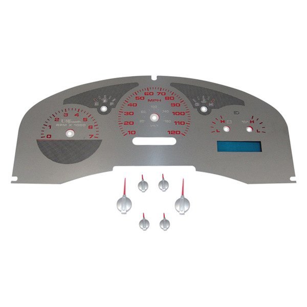 US Speedo® - Stainless Steel Gauge Face Kit with Red Numbers