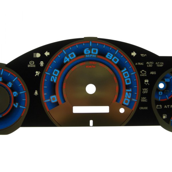 US Speedo® - Stainless Steel Gauge Face Kit with Blue Numbers, 120 MPH