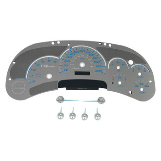 US Speedo® - Stainless Steel Gauge Face Kit with Blue Numbers, 120 MPH
