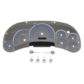 US Speedo® - Stainless Steel Gauge Face Kit with Blue Numbers, 120 MPH