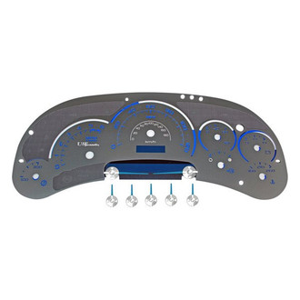 US Speedo® - Stainless Steel Gauge Face Kit with Blue Numbers, 120 MPH