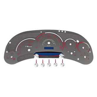 US Speedo® - Stainless Steel Gauge Face Kit with Red Numbers, 120 MPH