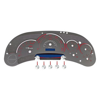 US Speedo® - Stainless Steel Gauge Face Kit (Escalade Style) with Red Numbers, 120 MPH