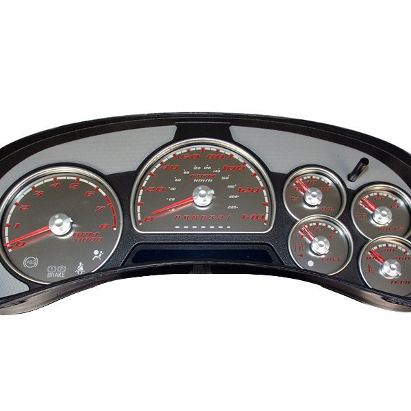 US Speedo® - Stainless Steel Gauge Face Kit with Red Numbers, 140 MPH