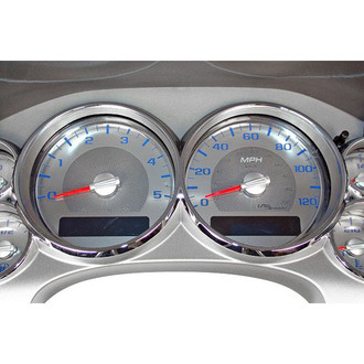 US Speedo® - Stainless Steel Gauge Face Kit with Blue Numbers, 120 MPH