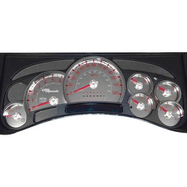 US Speedo® - Stainless Steel Gauge Face Kit with Red Numbers