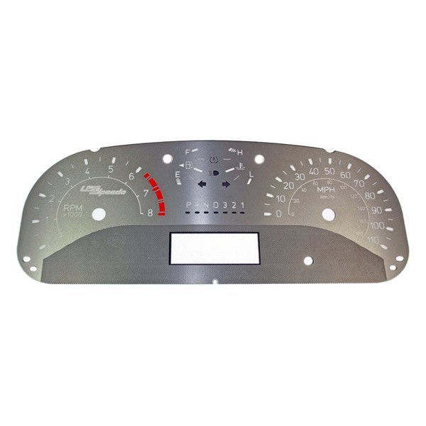 US Speedo® - Stainless Steel Gauge Face Kit with White Numbers, 110 MPH