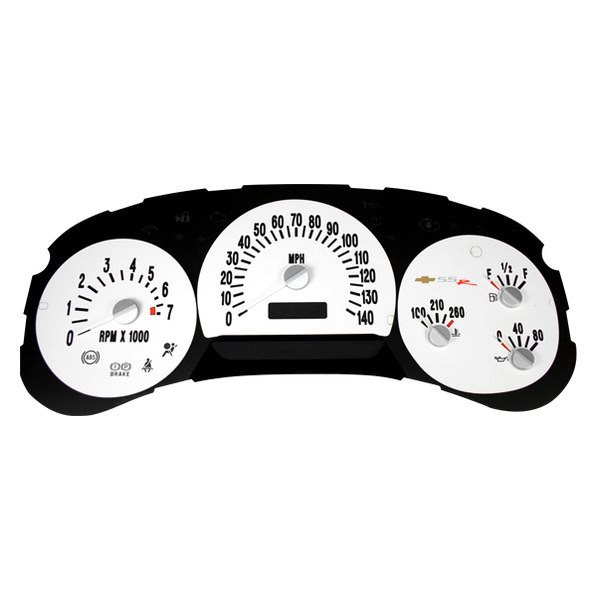 US Speedo® - Daytona Edition Gauge Face Kit with Blue Night Lettering Color, White, 140 MPH, 7000 RPM