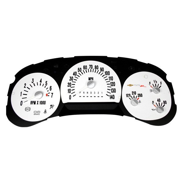 US Speedo® - Daytona Edition Gauge Face Kit with Blue Night Lettering Color, White, 140 MPH