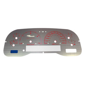 US Speedo® - Stainless Steel Gauge Face Kit with Red Numbers, 120 MPH, 4000 RPM