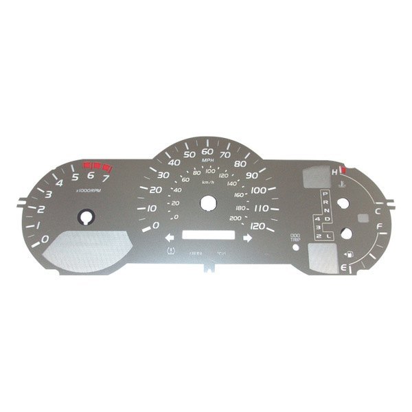 US Speedo® - Stainless Steel Gauge Face Kit with White Numbers, 120 MPH, 7000 RPM