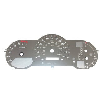 US Speedo® - Stainless Steel Gauge Face Kit with White Numbers, 120 MPH, 7000 RPM