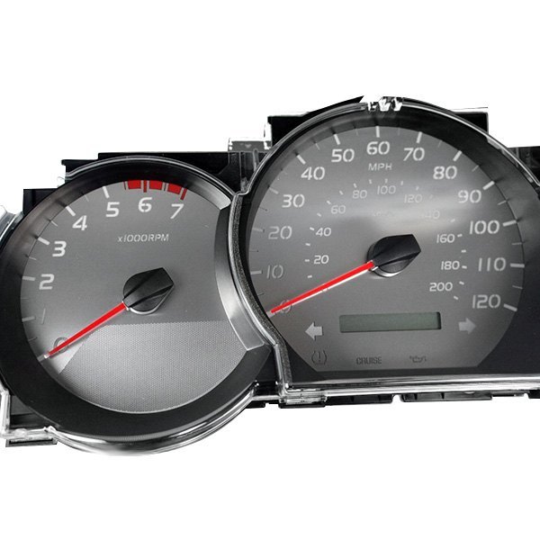 US Speedo® - Stainless Steel Gauge Face Kit with White Numbers, 120 MPH, 7000 RPM