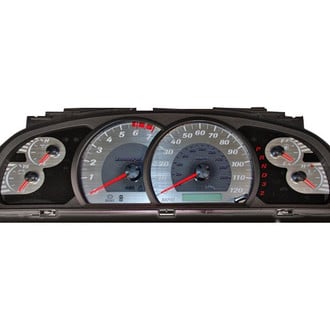 US Speedo® - Stainless Steel Gauge Face Kit with White Numbers, 120 MPH, 7000 RPM