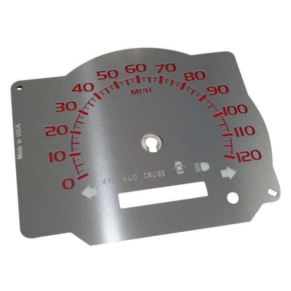 US Speedo® - Stainless Steel Gauge Face Kit with Red Numbers