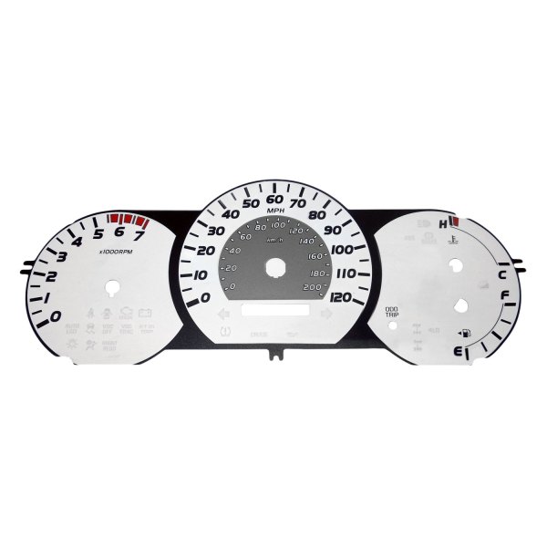 US Speedo® - Daytona Edition Gauge Face Kit with Amber Night Lettering Color, White, 120 MPH