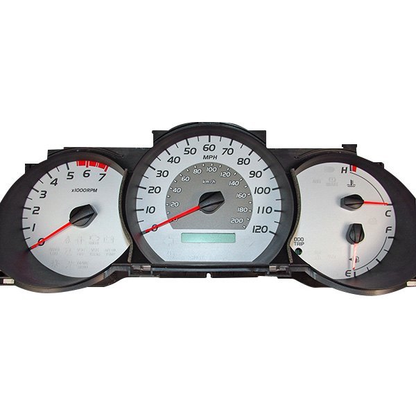 US Speedo® - Daytona Edition Gauge Face Kit with Amber Night Lettering Color, Silver, 120 MPH