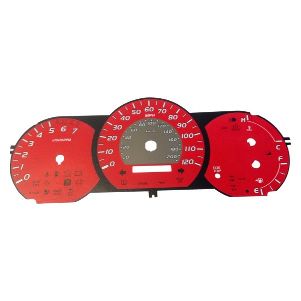 US Speedo® - Daytona Edition Gauge Face Kit with Amber Night Lettering Color, Red, 120 MPH