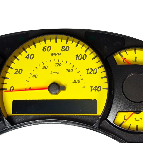 US Speedo® - Daytona Edition Gauge Face Kit with Amber Night Lettering Color, Yellow, 140 MPH, 7000 RPM