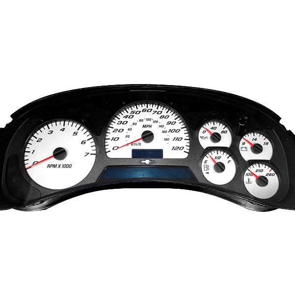 US Speedo® - Daytona Edition Gauge Face Kit with Blue Night Lettering Color, White, 120 MPH